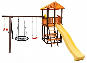 Игровой комплекс для дачи Bari-3 + качели Паутина Perfetto sport (Perfetto Sport, СГ000005004)